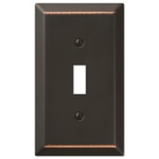 Amerelle 163TDB Century Wallplate, 1 Toggle, Stamped Steel, Aged Bronze, 1-Pack