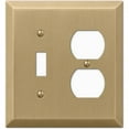 thumbnail image 1 of Amerelle 163TDBZ Century Wallplate, 1 Toggle / 1 Duplex, Steel, Brushed Bronze, 1-Pack, 1 of 3