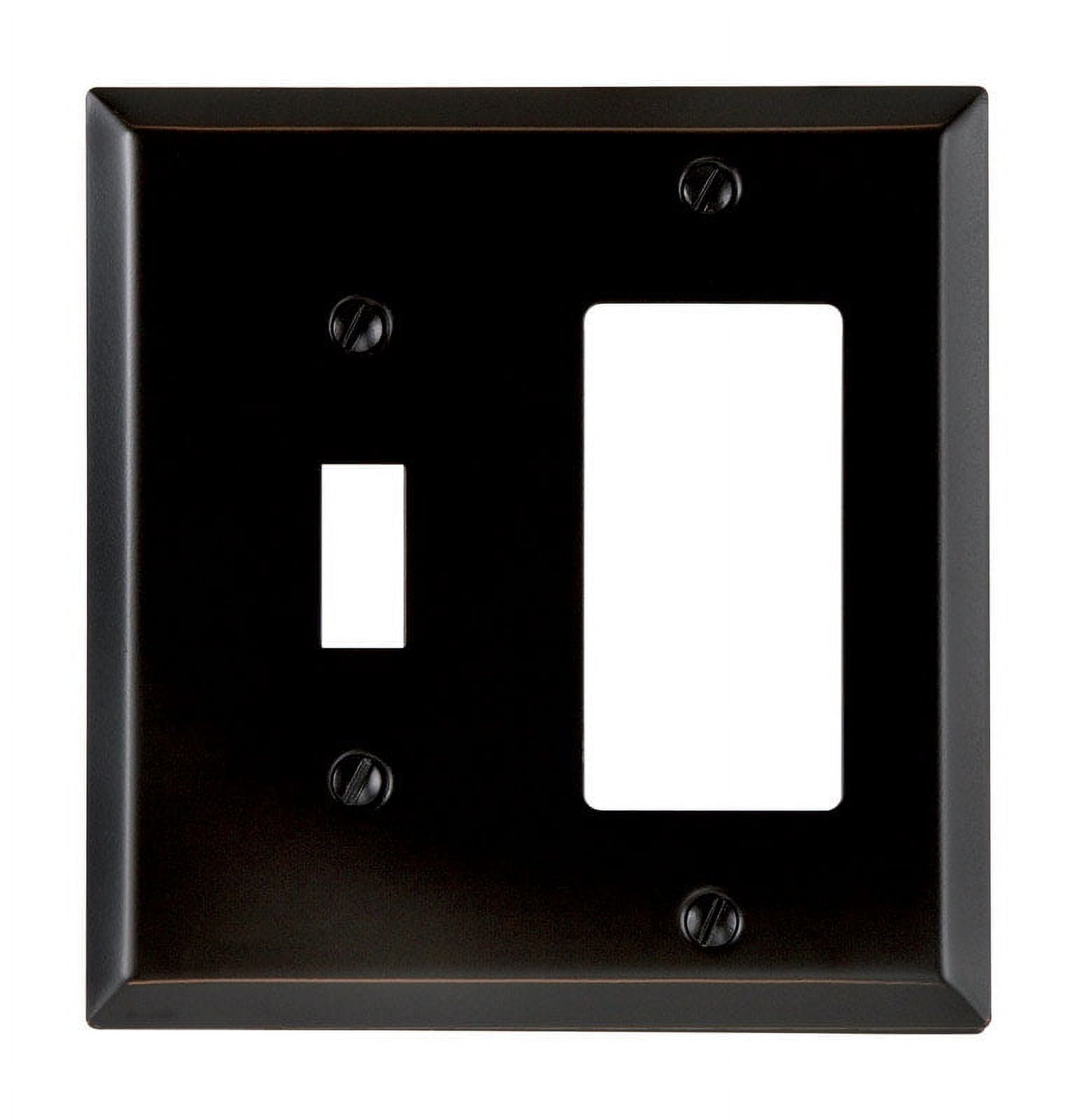Aged Bronze 2 Gang Steel Rocker/Toggle Wall Plate