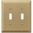 thumbnail image 1 of Amerelle 163TTBZ Moderne Wallplate 2 Toggle Steel Brushed Bronze 1-Pack, 1 of 7
