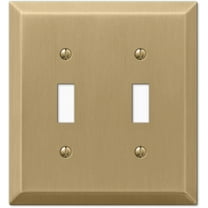 Amerelle 163TTBZ Moderne Wallplate 2 Toggle Steel Brushed Bronze 1-Pack