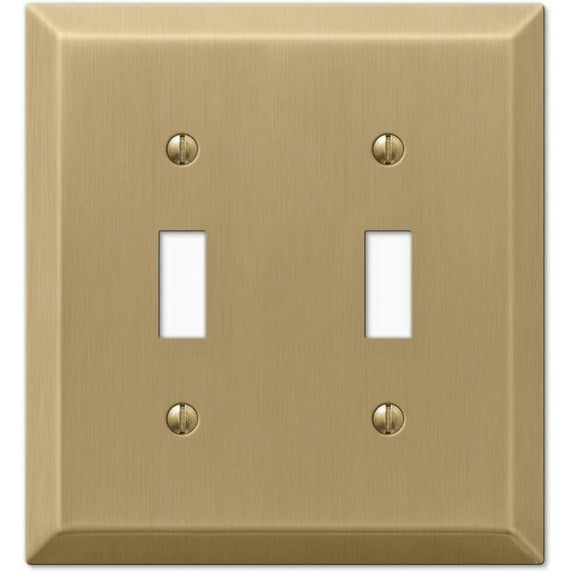 Amerelle 163TTBZ Moderne Wallplate 2 Toggle Steel Brushed Bronze 1-Pack