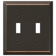 Amerelle 163TTDB Century Wallplate, 2 Toggle, Stamped Steel, Aged Bronze, 1-Pack
