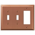 thumbnail image 1 of Amerelle 163TTRAC Century Wallplate, 2 Toggle / 1 Rocker, Steel, Antique Copper, 1-Pack, 1 of 4