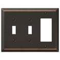thumbnail image 1 of Amerelle 163TTRDB Century Wallplate, 2 Toggle / 1 Rocker, Steel, Aged Bronze, 1-Pack, 1 of 3