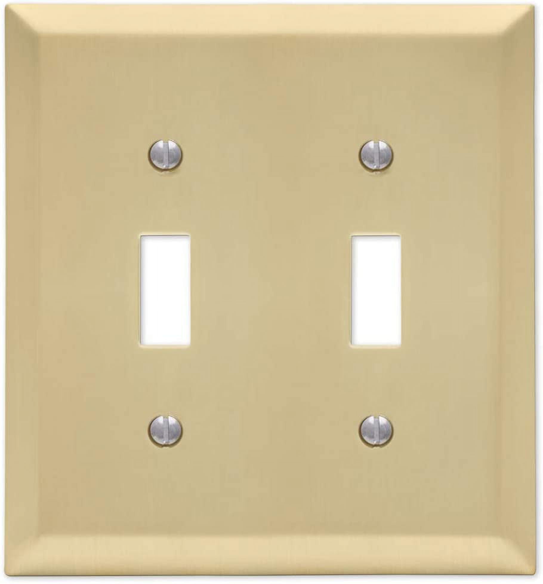 Satin Brass 2-Gang Stamped Steel Toggle Wall Plate