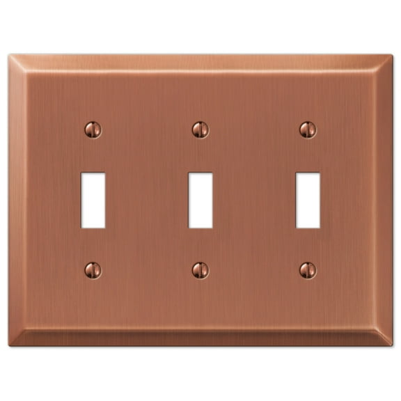 Amerelle 163TTTAC Century Wallplate, 3 Toggle, Steel, Antique Copper, 1-Pack