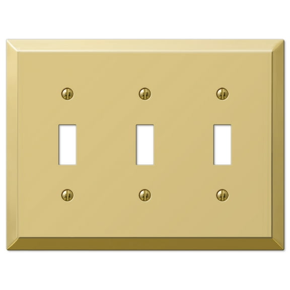 WALLPLATE 3TOG PB (Pack of 1)