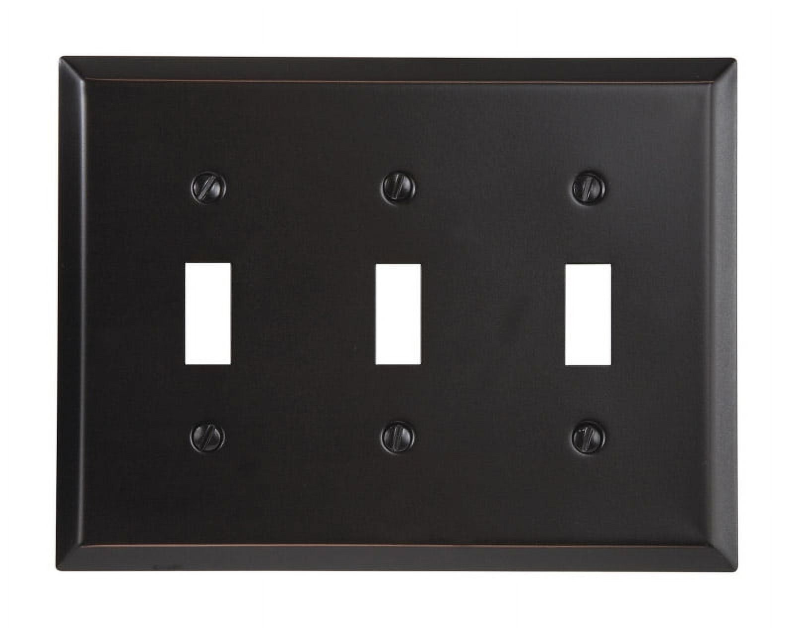 Aged Bronze 3-Gang Steel Toggle Wall Plate