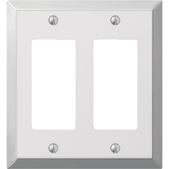 Westek 161RR Century Wall Plate, Polished Chrome, Steel, 2 Rocker - Quantity 3