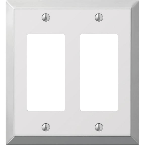 Westek 161RR Century Wall Plate, Polished Chrome, Steel, 2 Rocker - Quantity 3