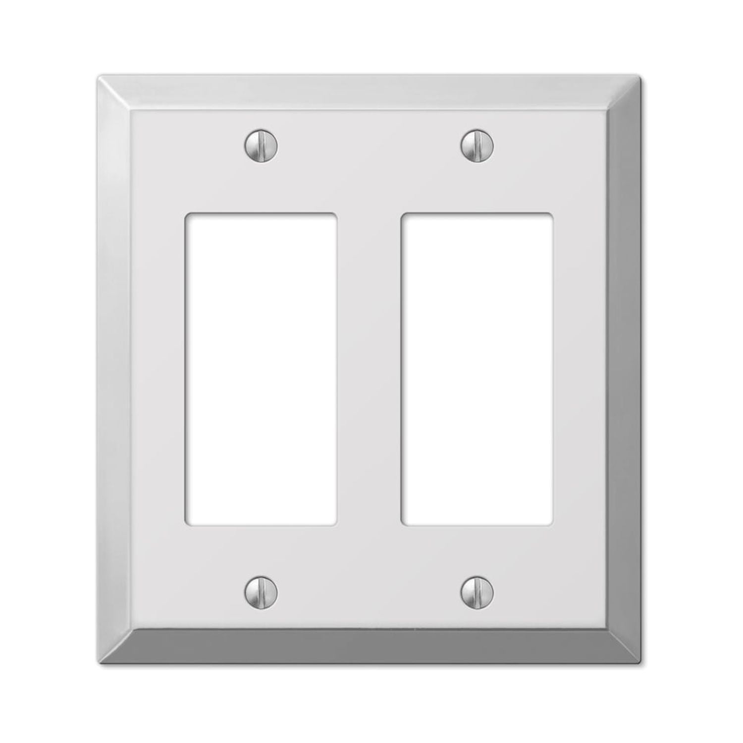 Amerelle Polished Chrome 2-Gang Stamped Steel Decorator Wall Plate