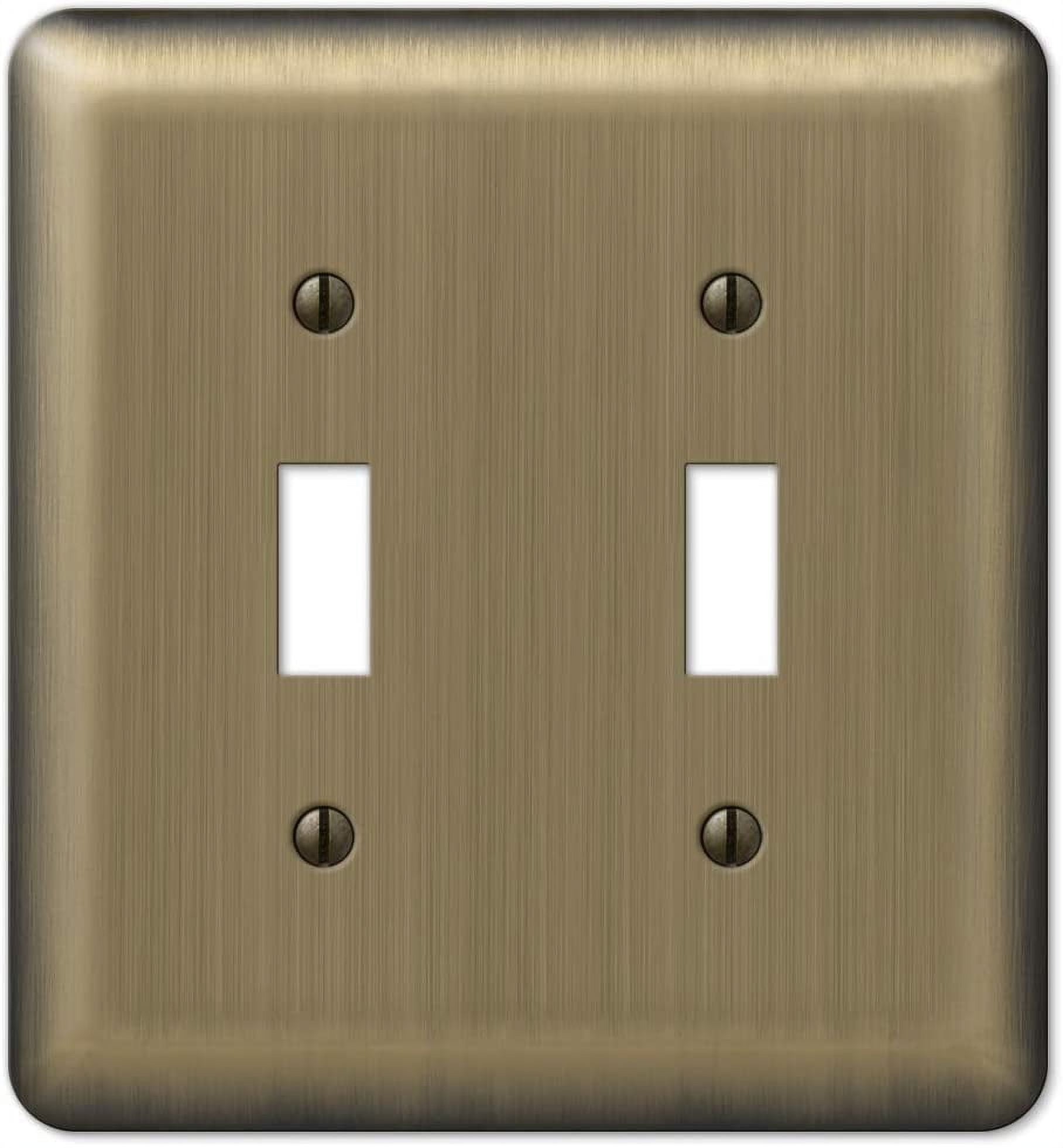 Brushed Brass 2-Gang Steel Toggle Wall Plate