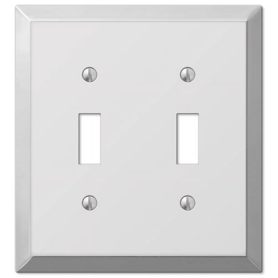 Amerelle 2-Gang Stamped Steel Toggle Switch Wall Plate, Polished Chrome 161TT