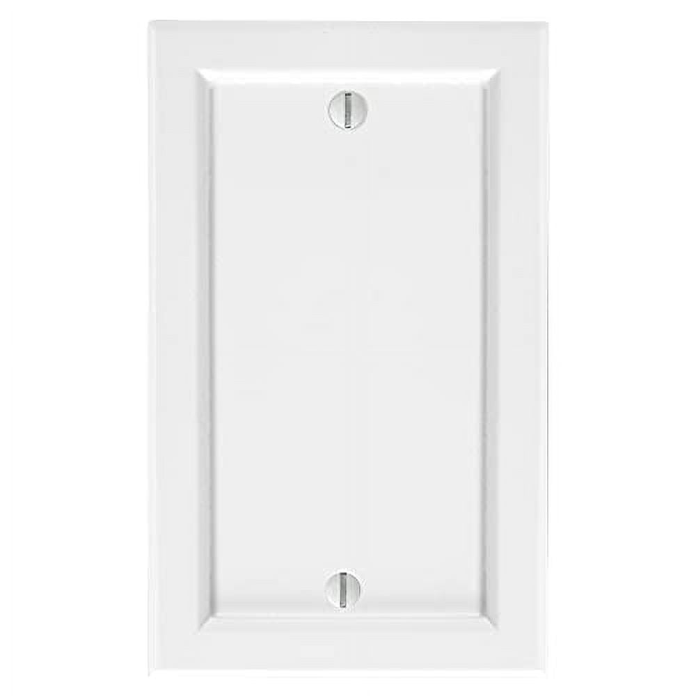 White Wood Single Blank Decorative Wallplate