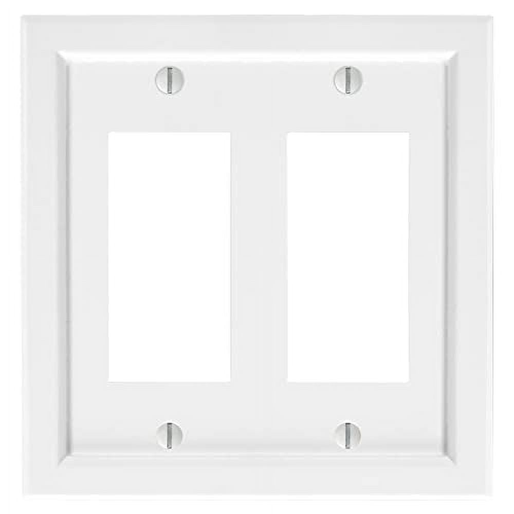 White Wood Double Rocker Wall Plate