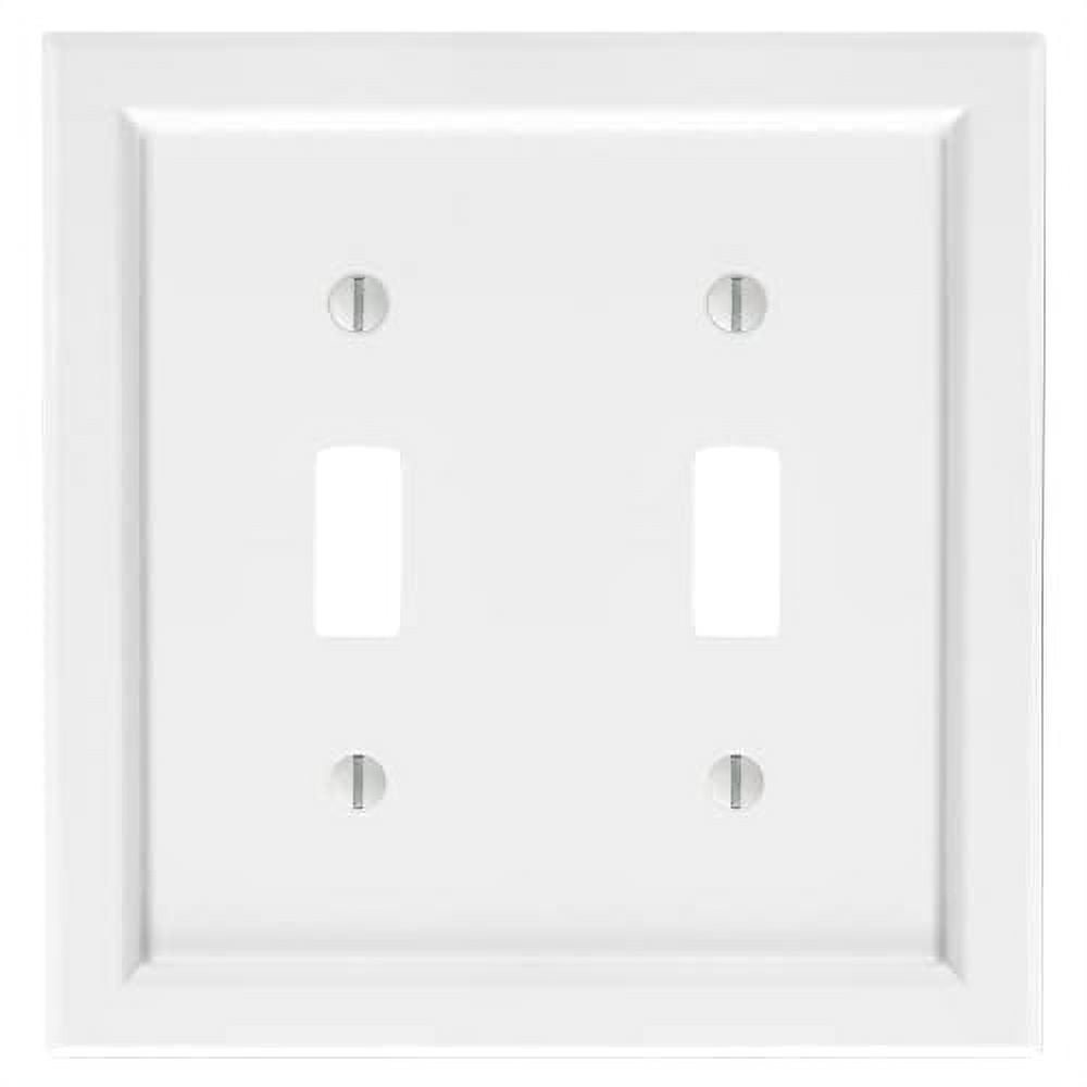 White Wood Double Toggle Shaker Wallplate