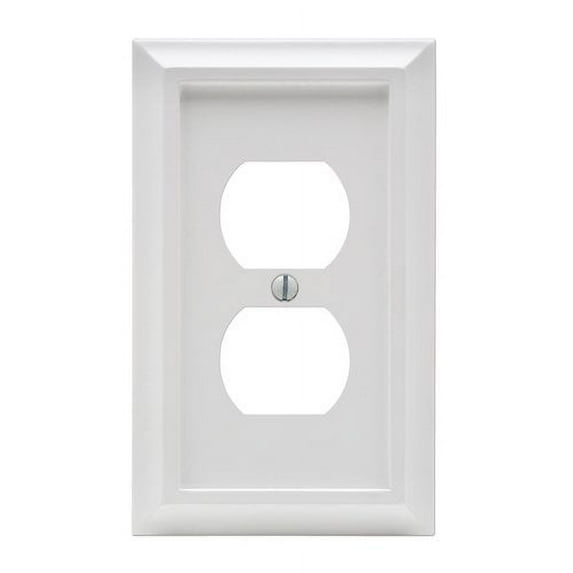 Amerelle 2040DW Deerfield Wallplate, 1 Duplex, Wood, White, 1-Pack