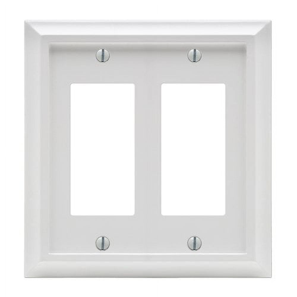White Wood 2-Gang Rocker Wall Plate