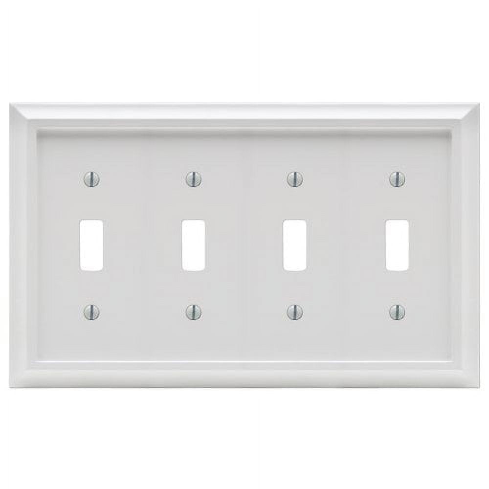 White Composite Quad Toggle Light Switch Wall Plate