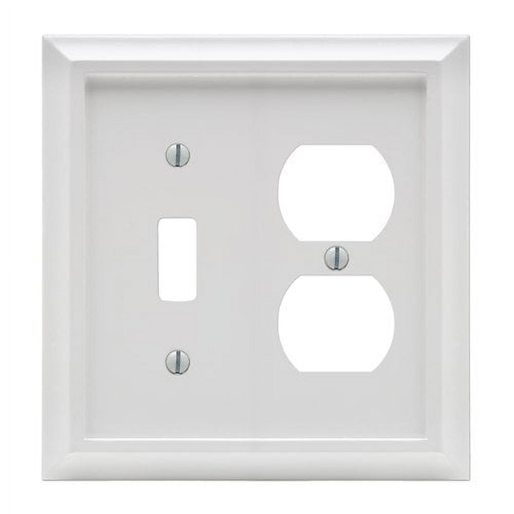 White Composite 2-Gang Toggle and Duplex Wall Plate