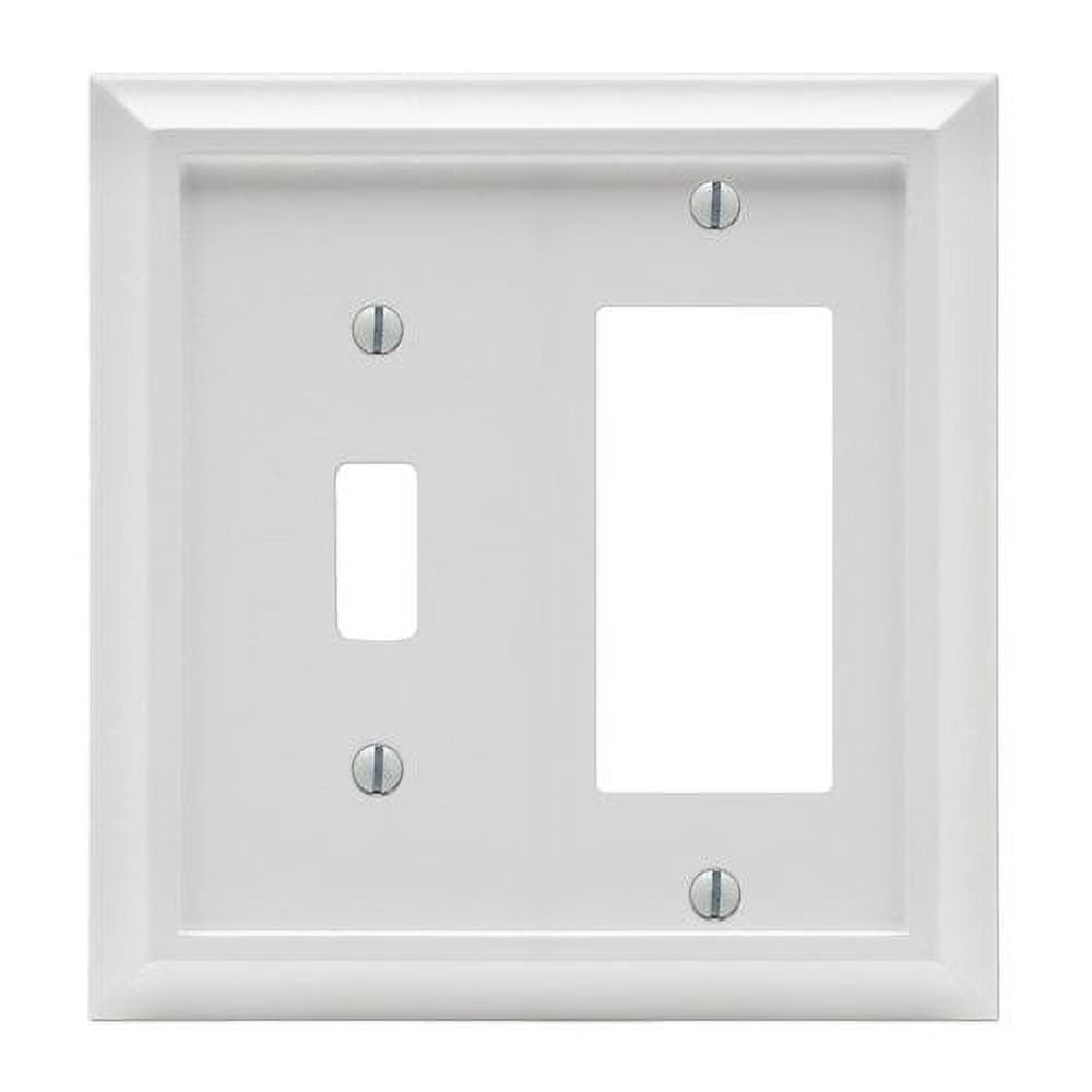 White Composite 2-Gang Toggle and Rocker Wall Plate