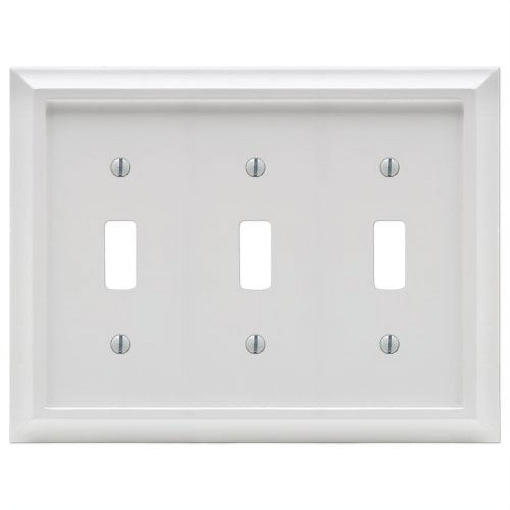 White Composite Triple Toggle Light Switch Wall Plate