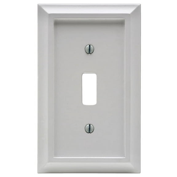 Amerelle 2040TW Deerfield Wallplate, 1 Toggle, Wood, White, 1-Pack