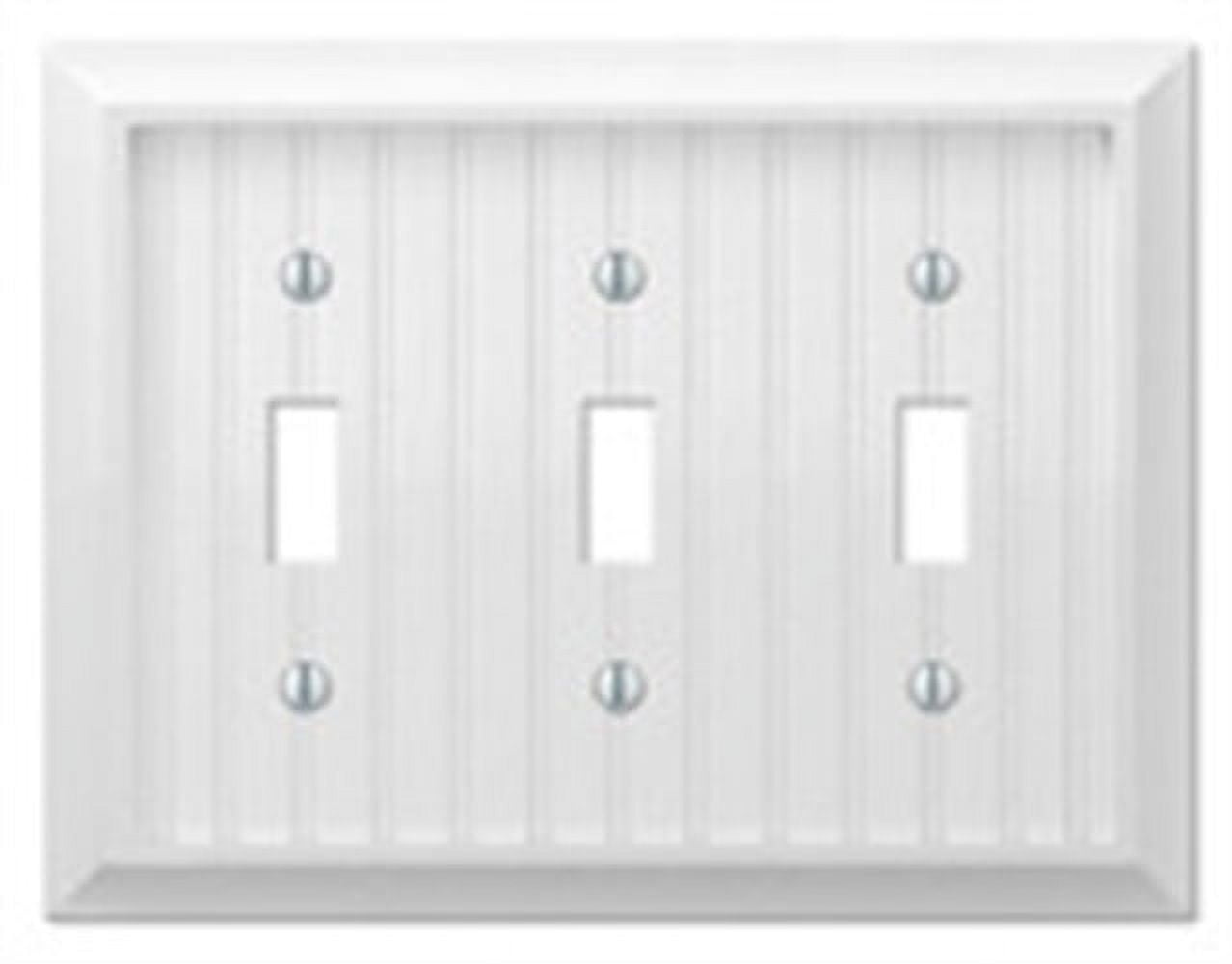 White Composite 3 Toggle Cottage Wall Plate