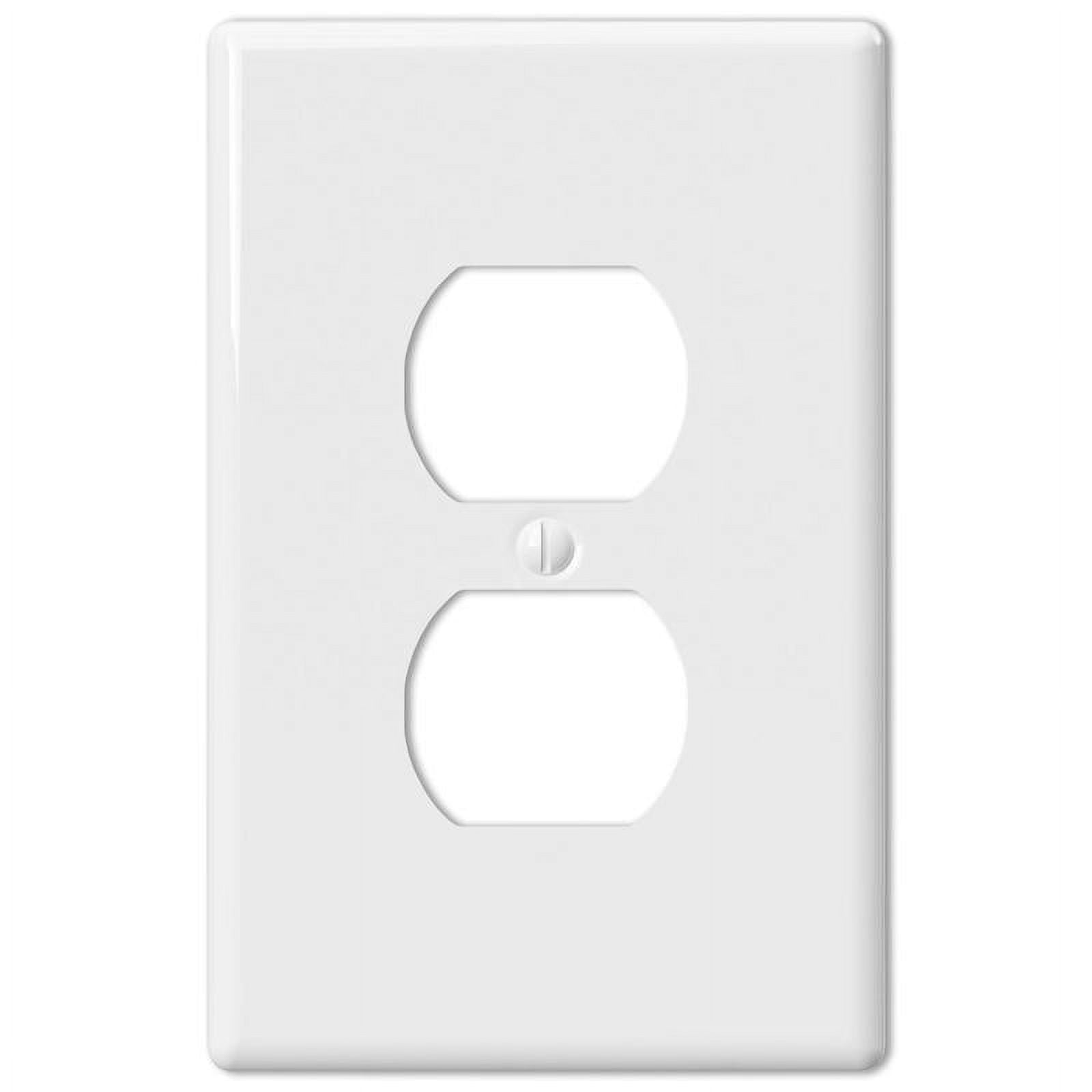 Amerelle Metro White Ceramic 1-Gang Duplex Wall Plate