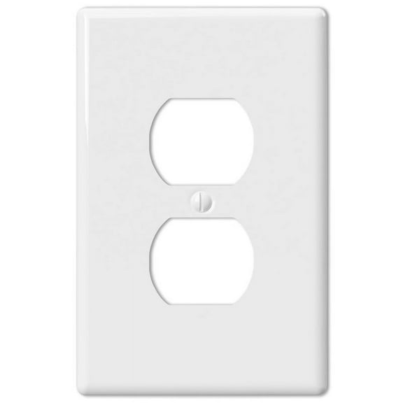 Amerelle 3000DW Metro Wallplate, 1 Duplex, Ceramic, White, 1-Pack