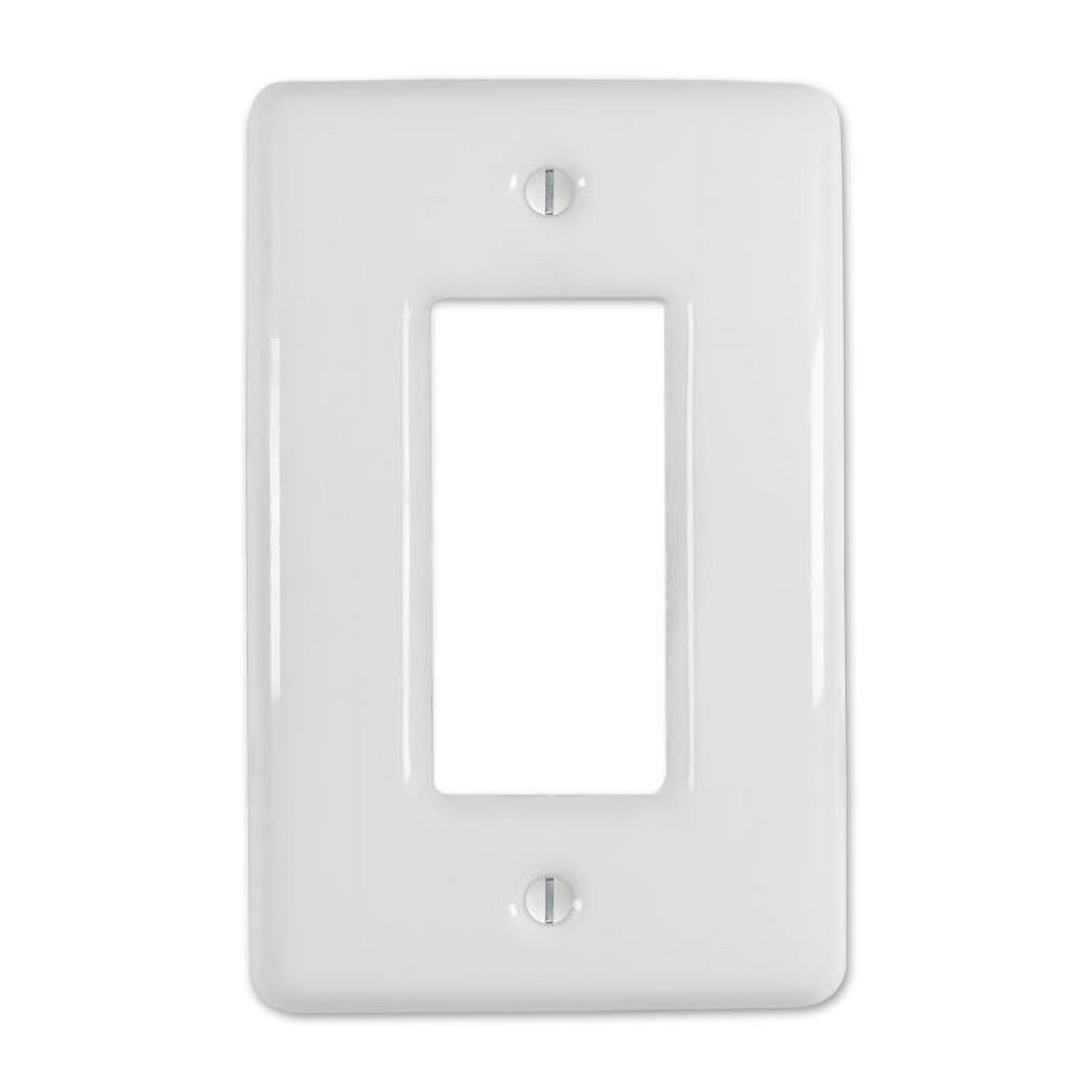 Amerelle Metro White Ceramic 1-Gang Rocker Wall Plate