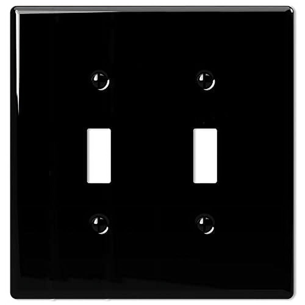 Black Ceramic Double Toggle Wallplate