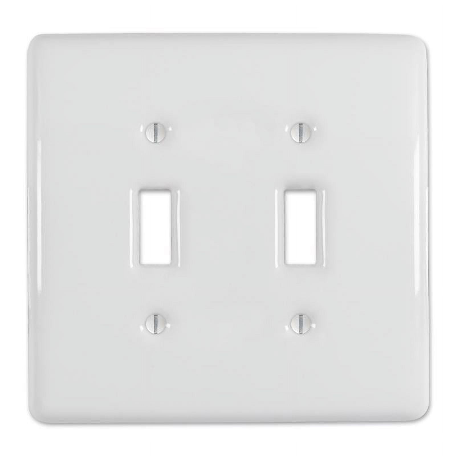 Amerelle Metro White Ceramic 2 Gang Toggle Wall Plate