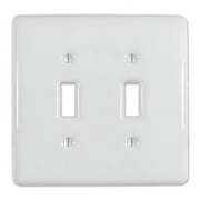 Amerelle 3003441 Metro White 2 Gang Ceramic Toggle Wall Plate