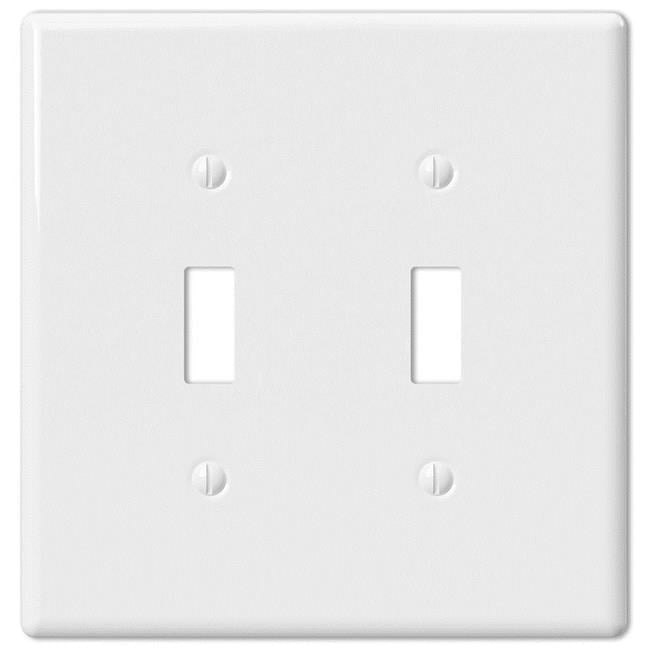 Amerelle Metro White Ceramic 2 Gang Toggle Wall Plate