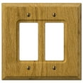 thumbnail image 1 of Amerelle 4025RR Traditional Wallplate, 2 Rocker GFCI, Wood, Light Oak , 1-Pack, 1 of 2