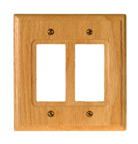 Light Oak Double Rocker Wood Wall Plate