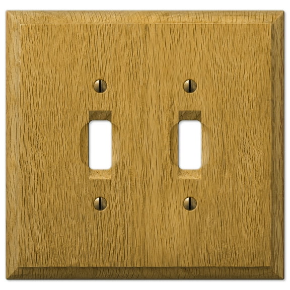 Amerelle 4025TT Traditional Wallplate, 2 Toggle, Wood, Light Oak , 1-Pack