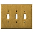 thumbnail image 1 of Amerelle 4025TTT Traditional Wallplate, 3 Toggle, Wood, Light Oak , 1-Pack, 1 of 3