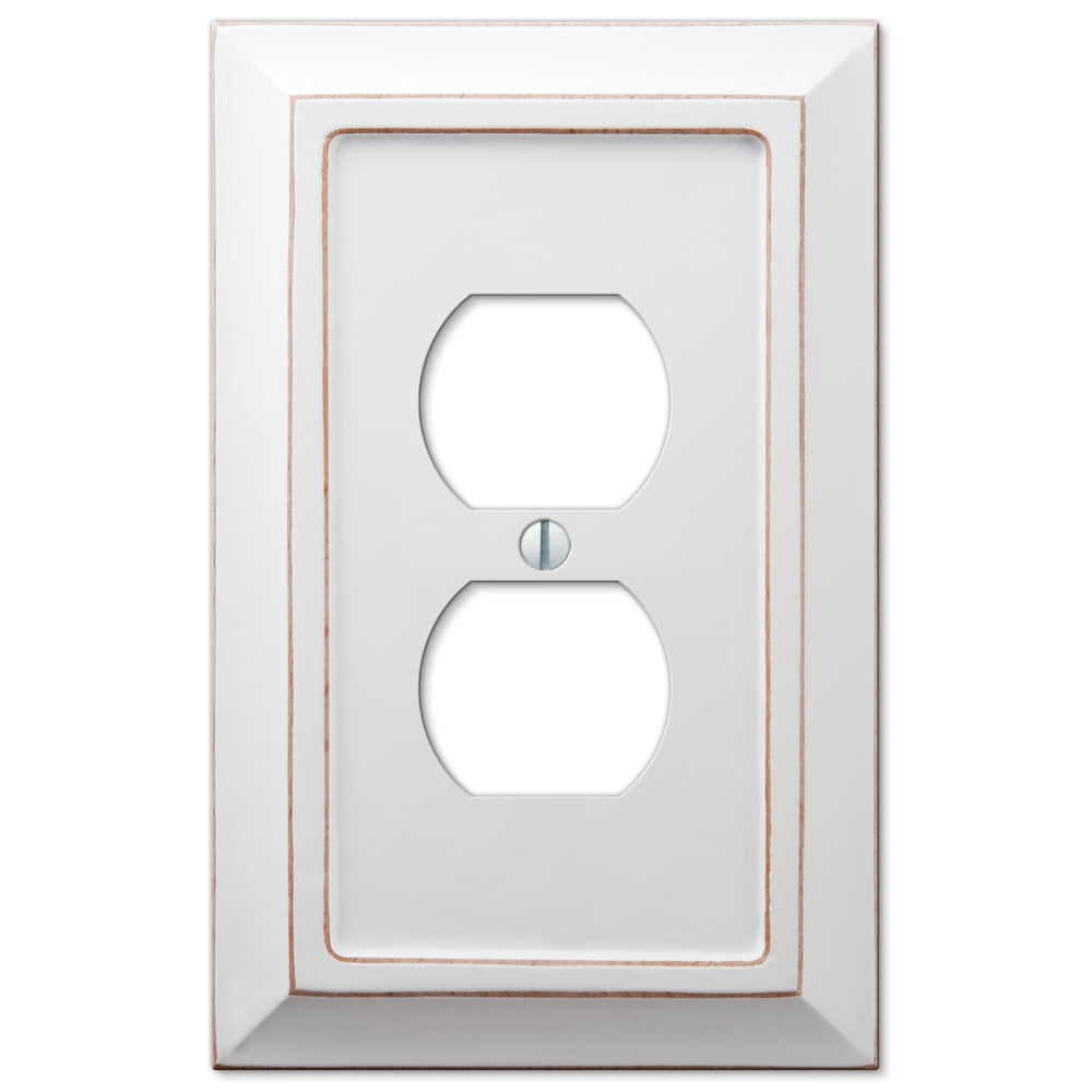 Amerelle White Wood 1-Gang Duplex Wall Plate