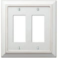 thumbnail image 1 of Amerelle 4040RRDW Moderne Wallplate 2 Rocker Wood Distressed White1-Pack, 1 of 7