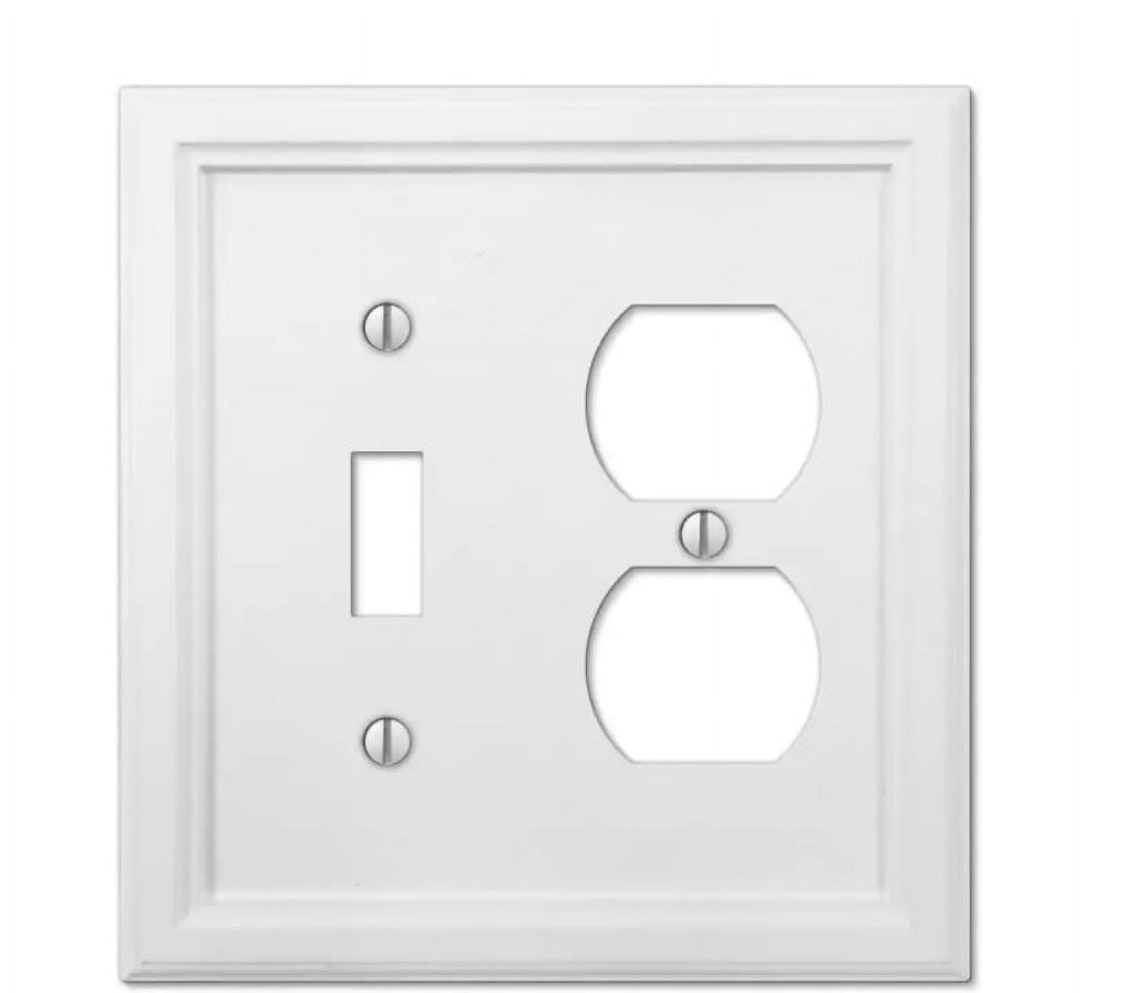 White Composite Single Toggle and Duplex Wall Plate