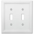thumbnail image 1 of Amerelle 4052TTW Elly Wallplate, 2 Toggle, Wood, White, 1-Pack, 1 of 1