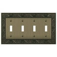 thumbnail image 1 of Amerelle 43T4BB English Garden Wallplate, 4 Toggle, Cast Metal, Brushed Brass, 1-Pack, 1 of 1