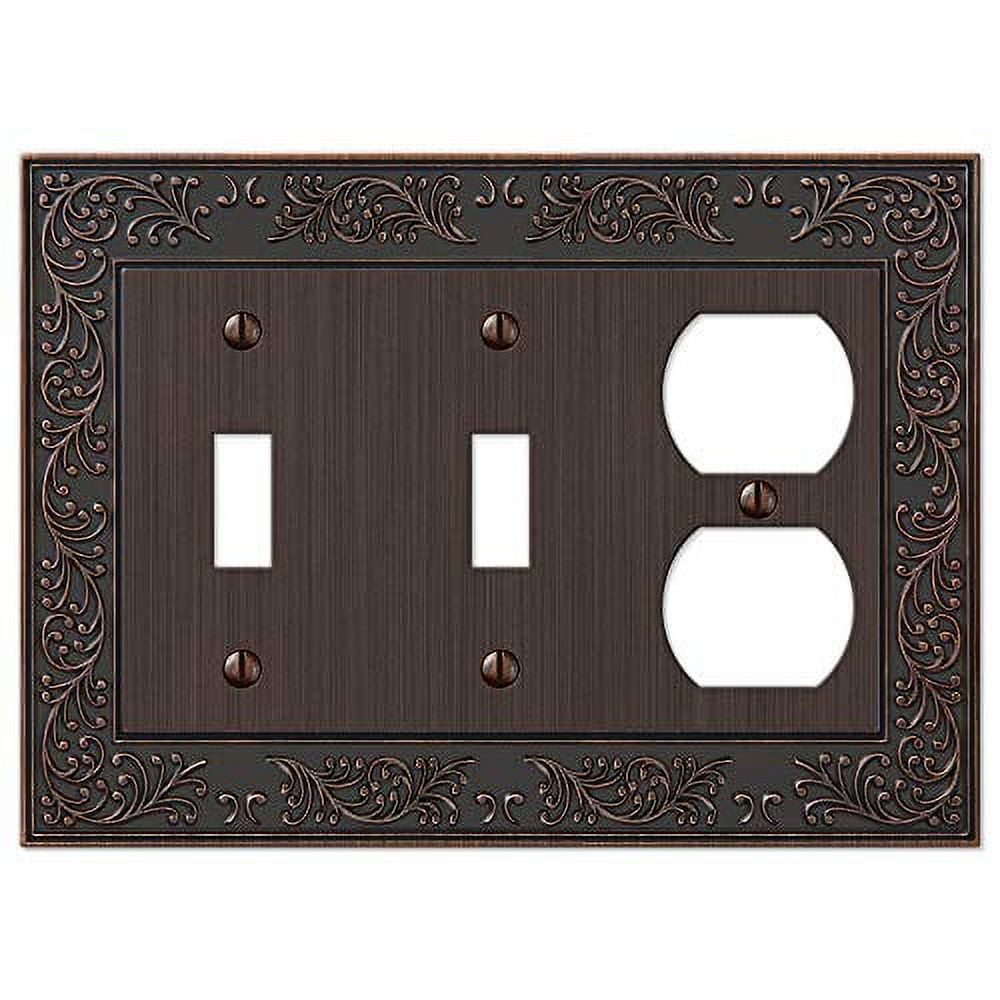 Aged Bronze 3-Gang Decorative Metal Wall Plate