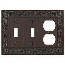 Amerelle 43TTDVB Moderne Wallplate 2 Toggle / 1 Duplex Cast Metal Bronze 1-Pack