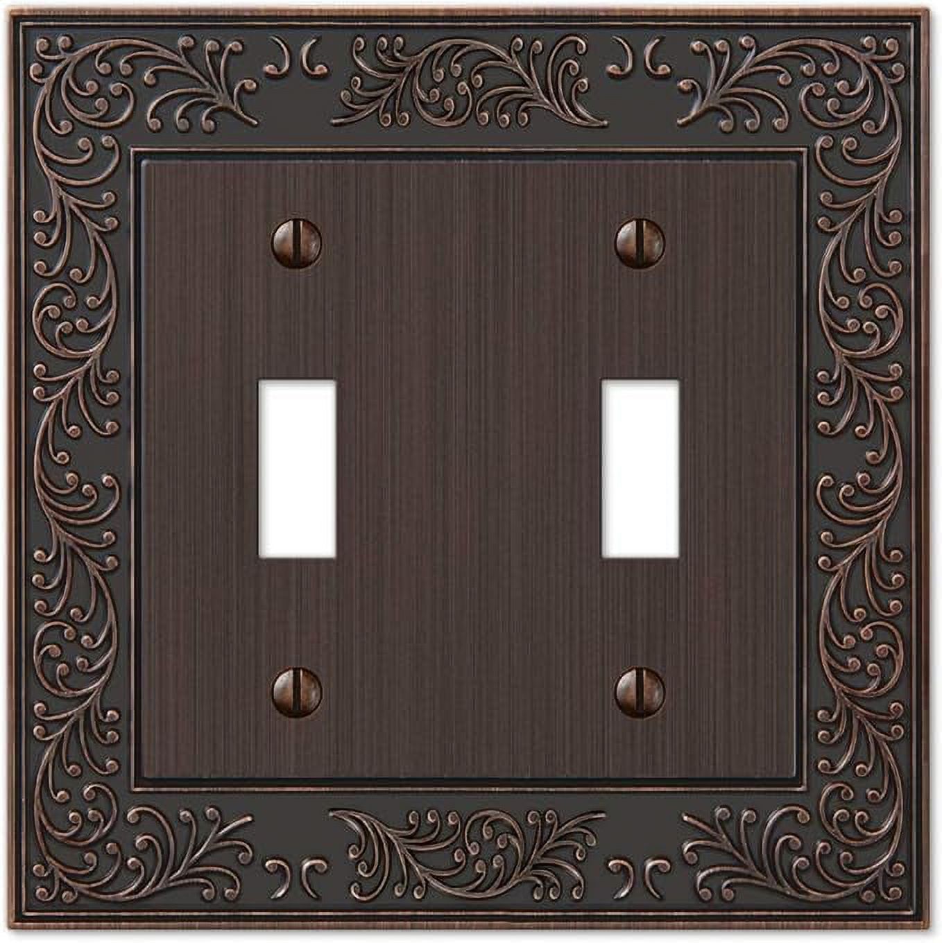 Amerelle 43TTVB English Garden Wallplate, 2 Toggle, Aged Bronze