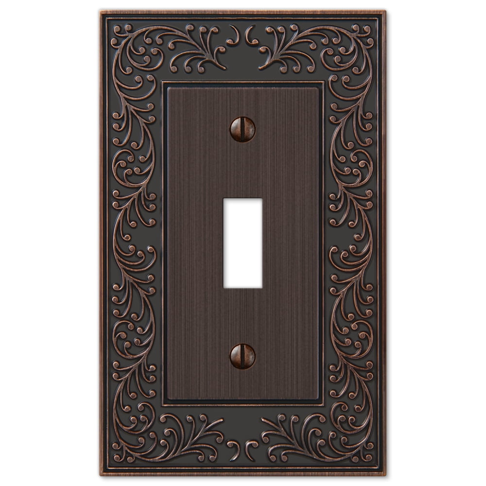 Aged Bronze Cast Metal Single Toggle Wall Plate