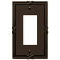 thumbnail image 1 of Amerelle 44RVB Ribbon and Reed 1 Rocker-GFCI Wallplate, Aged Bronze, 1 of 2